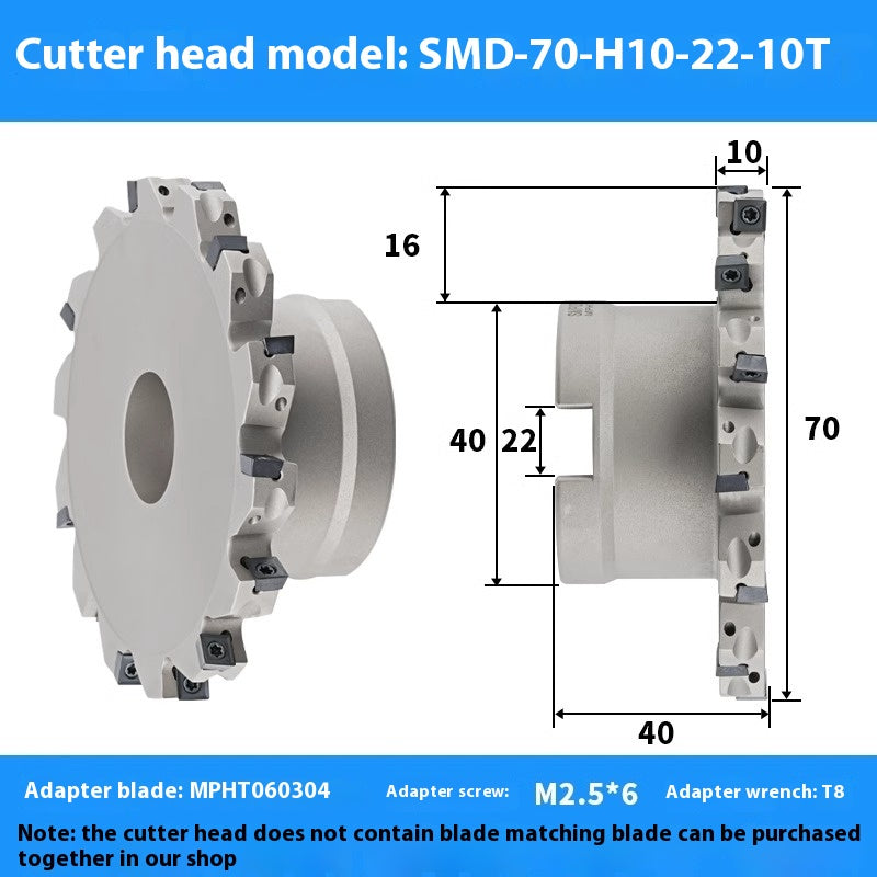 2079-CNC sleeve SMD side and face milling cutterhead CNC indexable chip SMC cutterhead T-slot grooving MPHT06 Shandong Denso Pricision Tools Co.,Ltd.